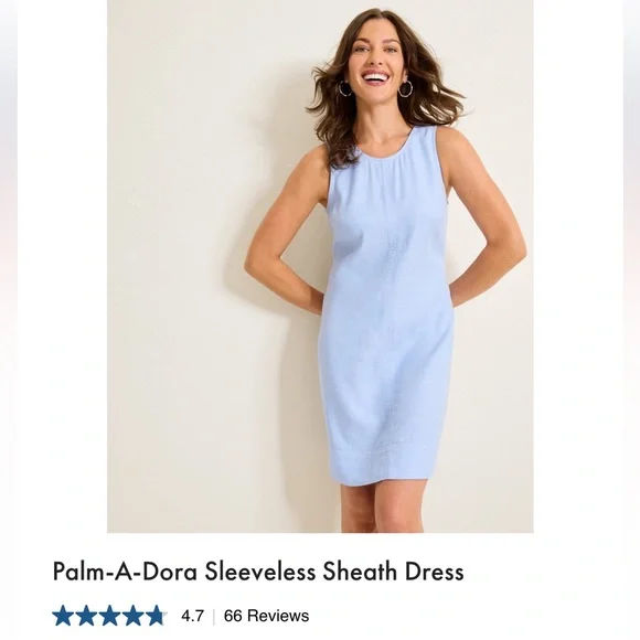 Tommy Bahama Light Blue Linen Sheath Dress - Causal - Vacation - Size XL - Picture 1 of 7